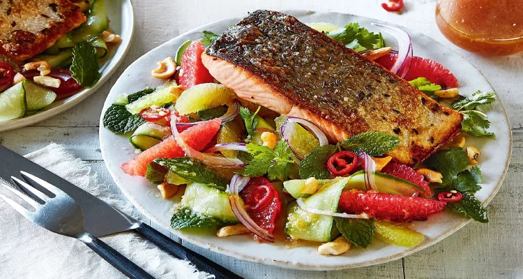 Anti-inflammatory foods like salmon and berries for improving Irritable Bowel Syndrome naturally