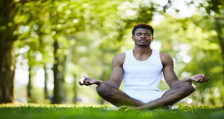 Stress-relieving meditation for hair health and natural health.