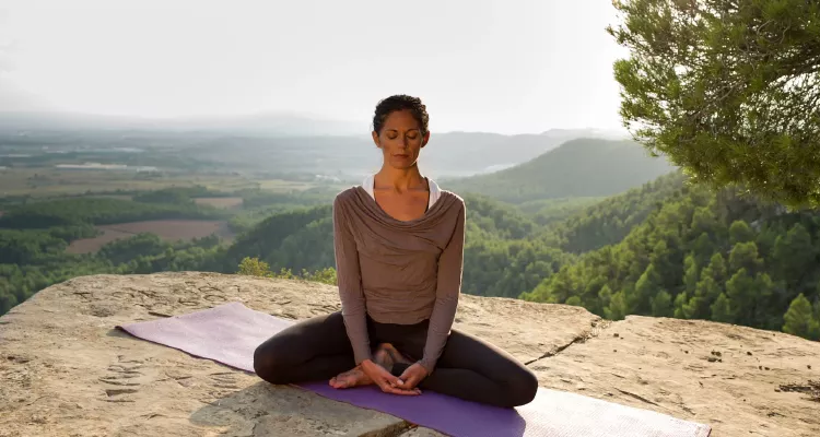 Yoga and meditation, key practices in Ayurveda medicine for health and longevity.