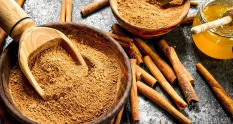 Cinnamon tea, a medicinal plant for diabetes, on a cozy table.
