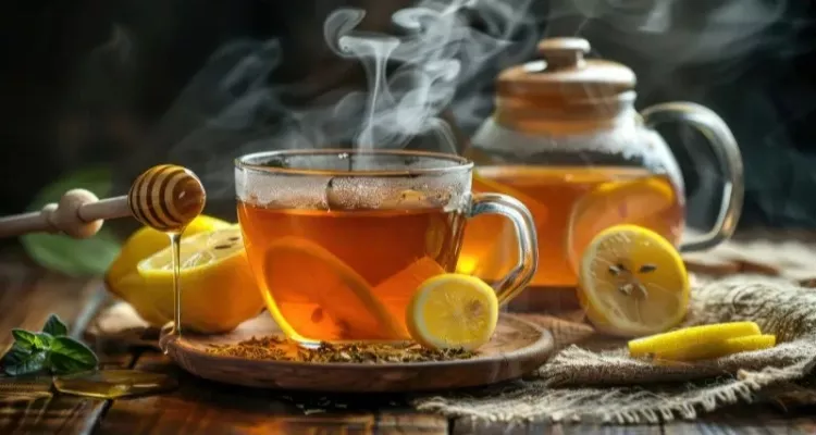 Ginger tea for natural health sore throat relief