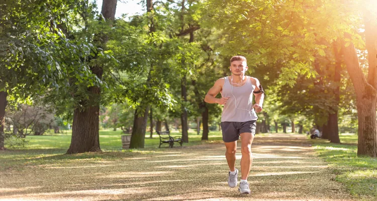 Man running to boost energy with natural remedies for male fatigue