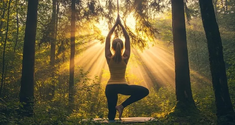 Yoga practice, showcasing the benefits of yoga as a holistic therapy for body and mind.